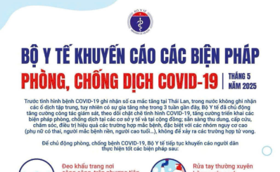 Bộ Y tế khuyến cáo các biện pháp phòng, chống dịch COVID-19 - Tháng 5 năm 2025